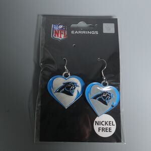 Officially Licensed Earrings- NFL Panthers Team Heart